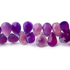 8x5-9x6mm Orchid Purple Chalcedony Faceted Pear Beads 7.5 inch 60 pieces - Beadsofcambay.com
