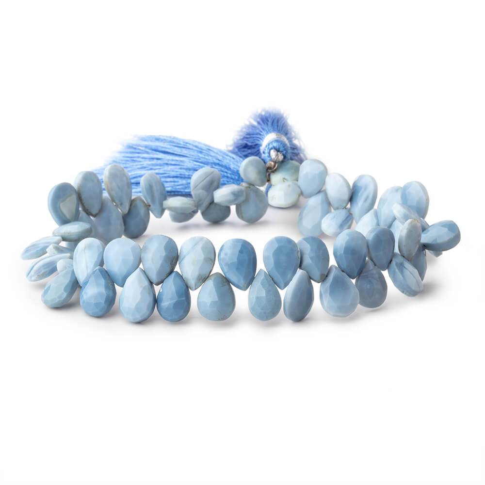 8x5-9x7mm Owyhee Natural Denim Blue Opal faceted pear beads 8 inch 54 pieces - Beadsofcambay.com