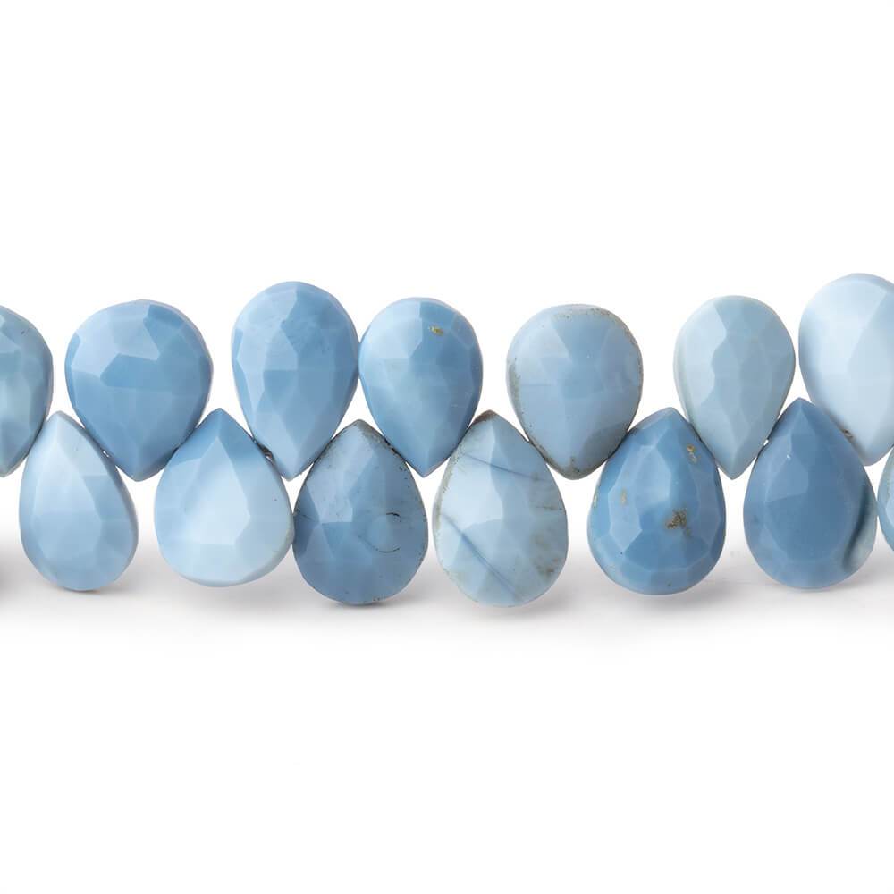 8x5-9x7mm Owyhee Natural Denim Blue Opal faceted pear beads 8 inch 54 pieces - Beadsofcambay.com