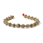 8x5mm Antiqued 22kt Plated Copper Pyramid Square Bead Cap 8 inch 40 pieces - Beadsofcambay.com