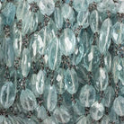 8x5mm Aquamarine faceted marquise Black Gold .925 Chain by the foot 24 beads - Beadsofcambay.com