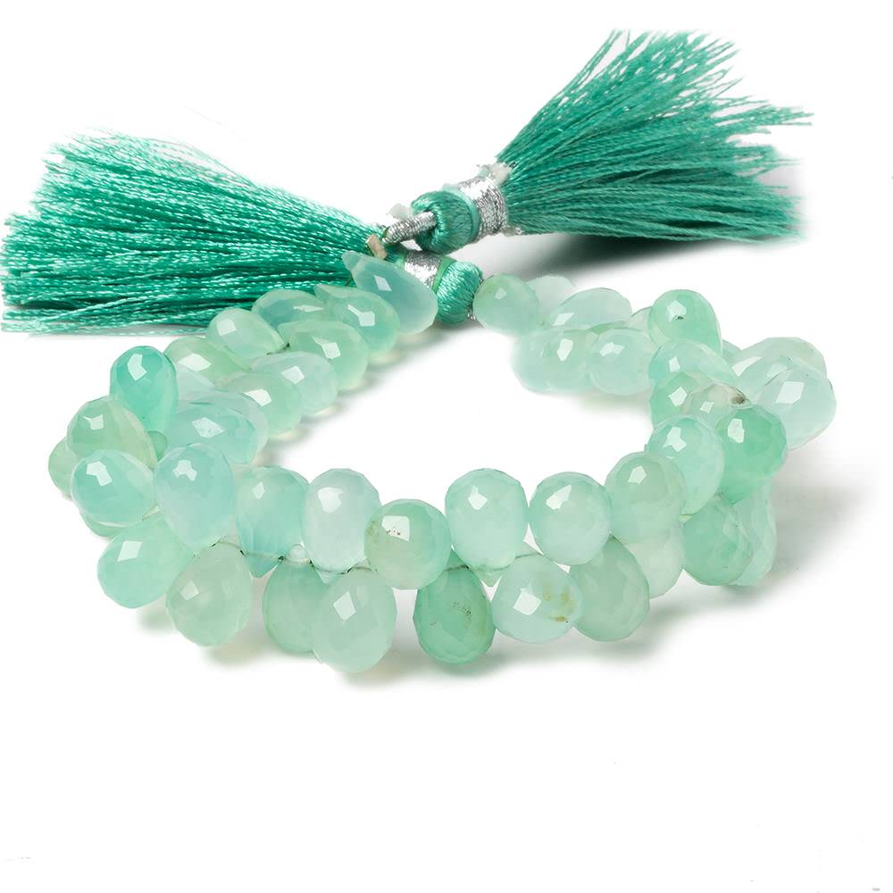 8x5mm Chrysoprase faceted tear drop beads 6.5 inch 55 pieces - Beadsofcambay.com