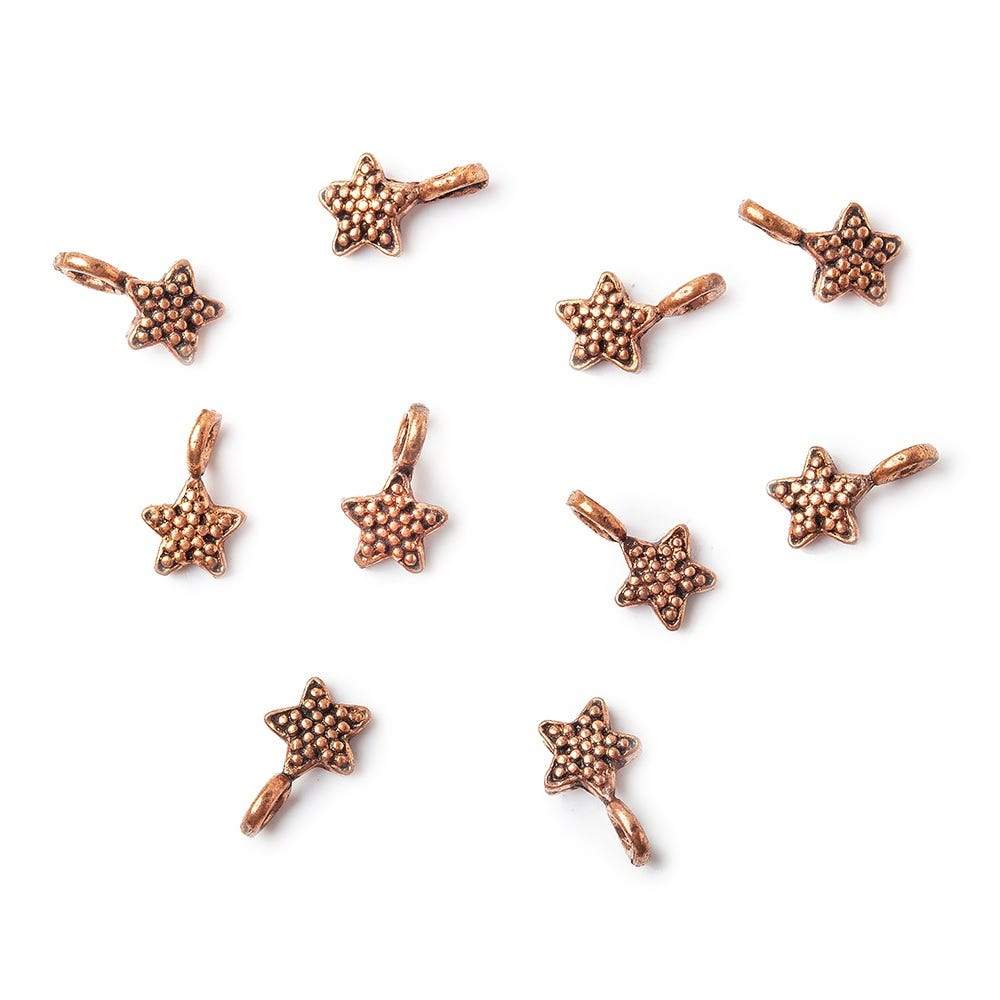8x5mm Copper Finding Star Set of 10 - Beadsofcambay.com