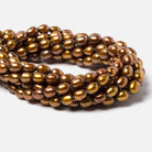 8x5mm Golden straight drilled oval pearls 16 inch 55 pieces - Beadsofcambay.com