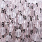 8x5mm Rose Quartz Faceted Marquise Oxidized Silver Chain by the foot 20 pieces - Beadsofcambay.com