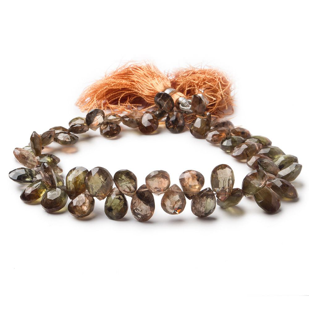 8x6-10x6mm Andalusite Beads Pear Briolette 8 inch 54 pieces - Beadsofcambay.com