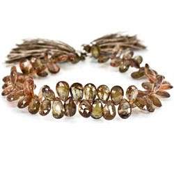 8x6-10x6mm Andalusite Beads Pear Briolette 8 inch 54 pieces - Beadsofcambay.com