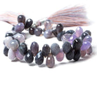 8x6-10x6mm Lilac Chalcedony Beads Tear Drop Briolette 7.5 inch 62 pcs - Beadsofcambay.com