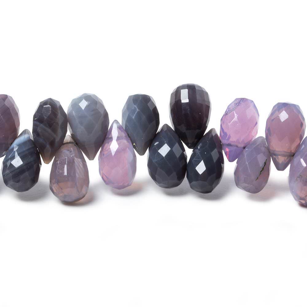 8x6-10x6mm Lilac Chalcedony Beads Tear Drop Briolette 7.5 inch 62 pcs - Beadsofcambay.com