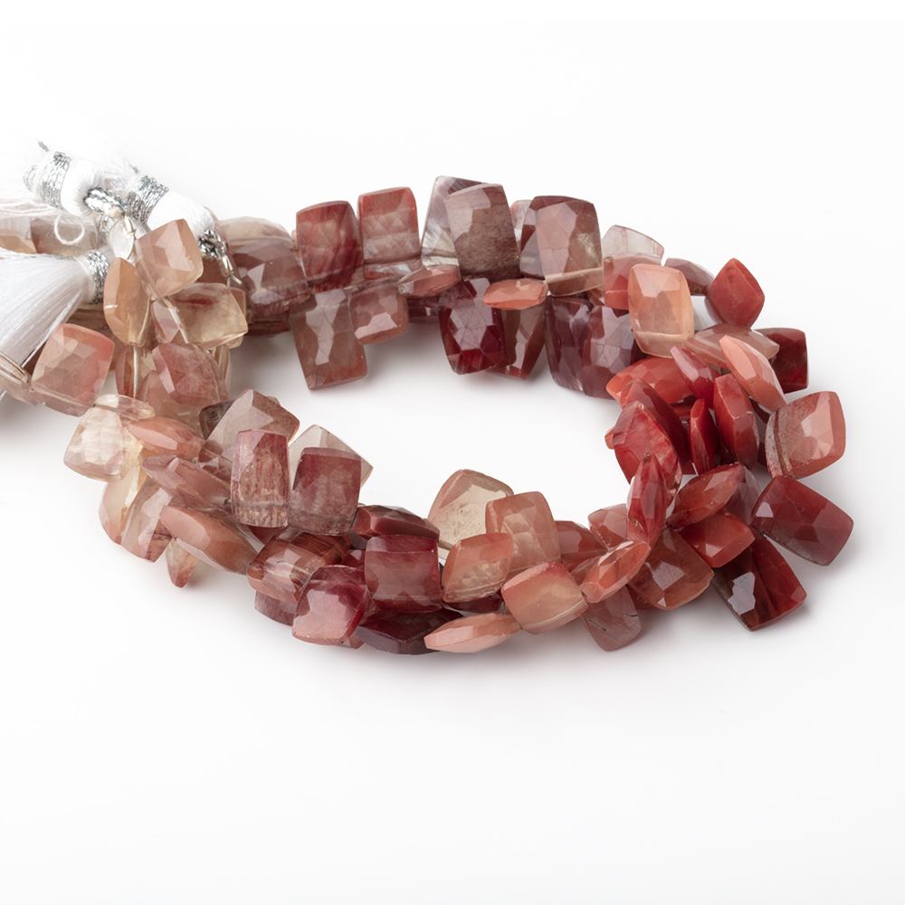 8x6-10x7mm Andesine Top Drilled Faceted Rectangle Beads 8 inch 28 pieces - Beadsofcambay.com