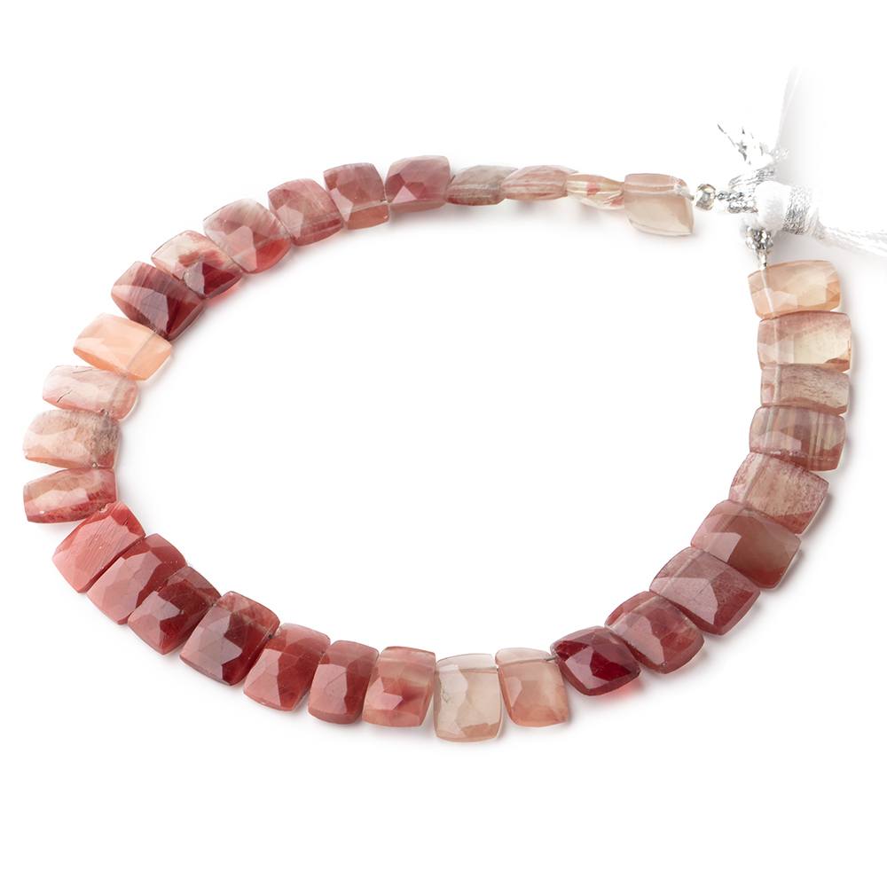 8x6-10x7mm Andesine Top Drilled Faceted Rectangle Beads 8 inch 28 pieces - Beadsofcambay.com