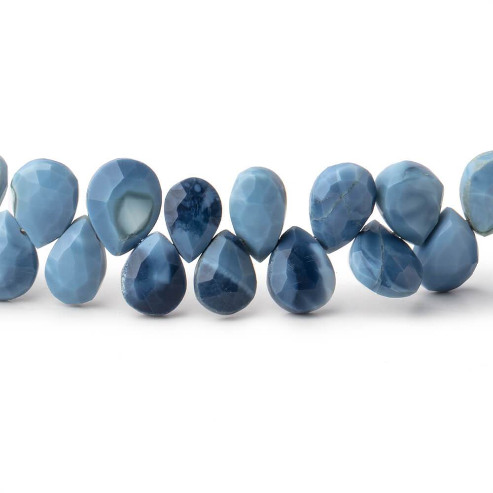 8x6-10x7mm Owyhee Natural Denim Blue Opal faceted pear beads 8 inch 51 pieces - Beadsofcambay.com