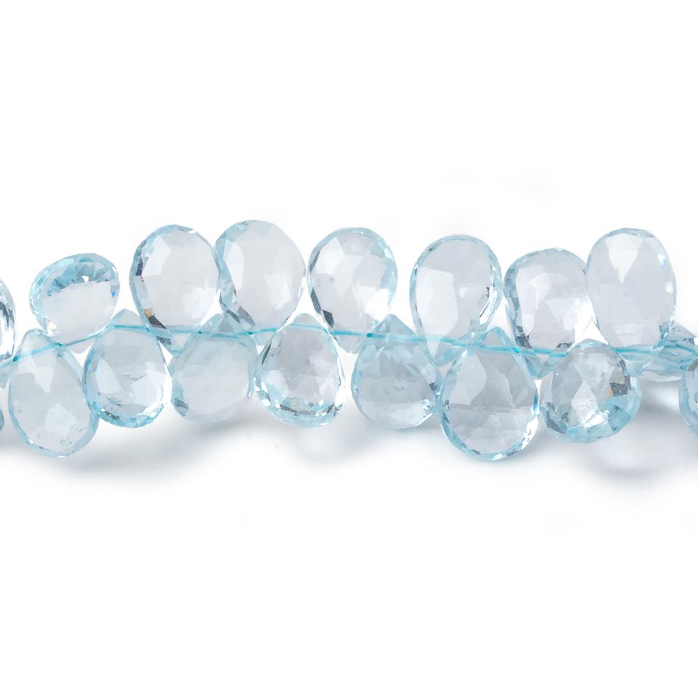8x6-10x7mm Sky Blue Topaz Pear Briolette 8 inch 62 pieces - Beadsofcambay.com