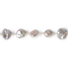 8x6-10x8mm Silver Keshi Freshwater Pearl Silver .925 Chain by the foot - Beadsofcambay.com