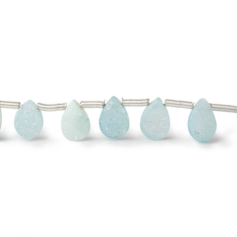 8x6-10x8mm Sky Blue Drusy Agate Pear Beads 8 inch 20 pieces - Beadsofcambay.com