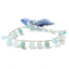 8x6-10x8mm Sky Blue Drusy Agate Pear Beads 8 inch 20 pieces - Beadsofcambay.com