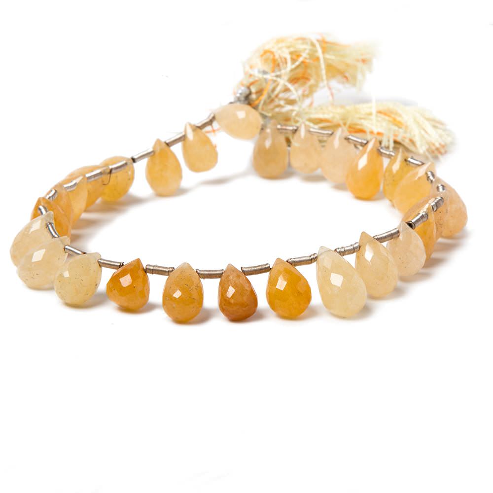 8x6-11.5x6.5mm Aragonite faceted tear drop beads 8 inch 23 pieces - Beadsofcambay.com