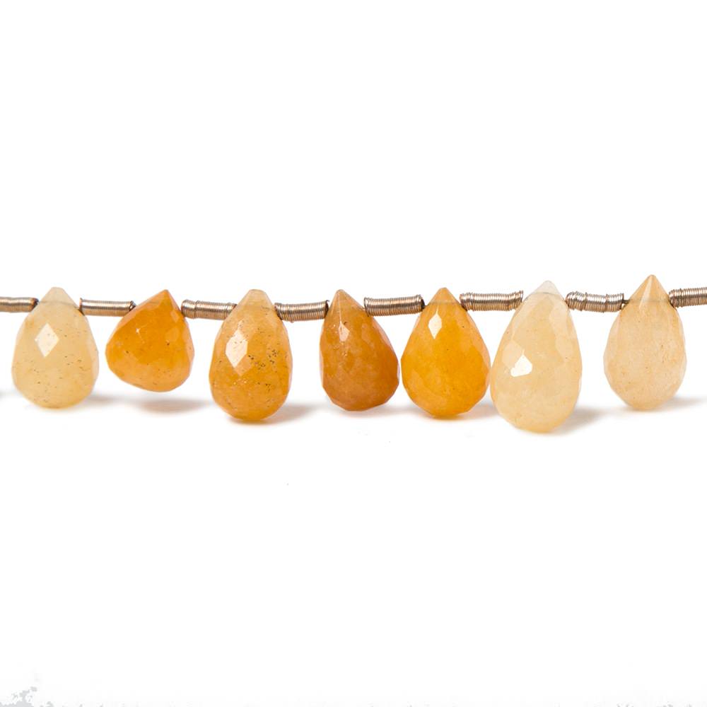 8x6-11.5x6.5mm Aragonite faceted tear drop beads 8 inch 23 pieces - Beadsofcambay.com
