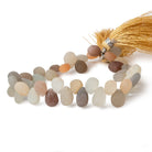8x6-11x7mm Matte Multi Color Moonstone plain pears 8 inch beads A - Beadsofcambay.com