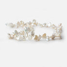8x6-11x7mm White Top Drilled Keshi Freshwater Pearls 16 inch 77 pieces A - Beadsofcambay.com