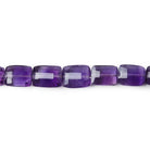 8x6-11x8mm Amethyst Checkerboard Rectangles 8.5 inch 23 beads A - Beadsofcambay.com
