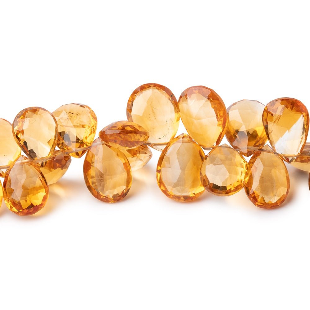 8x6-11x9mm Citrine Faceted Pear Beads 7 inch 53 pieces AAA - Beadsofcambay.com