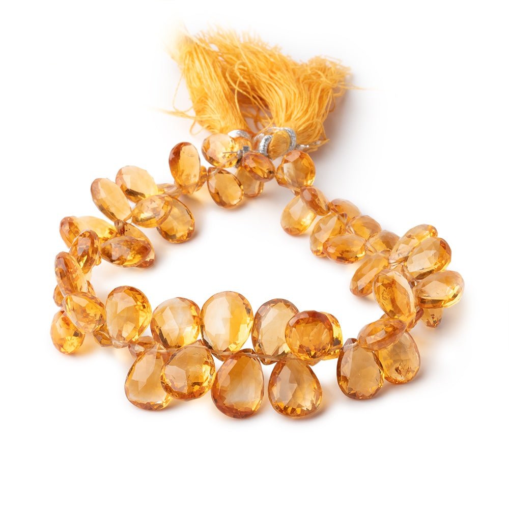 8x6-11x9mm Citrine Faceted Pear Beads 7 inch 53 pieces AAA - Beadsofcambay.com