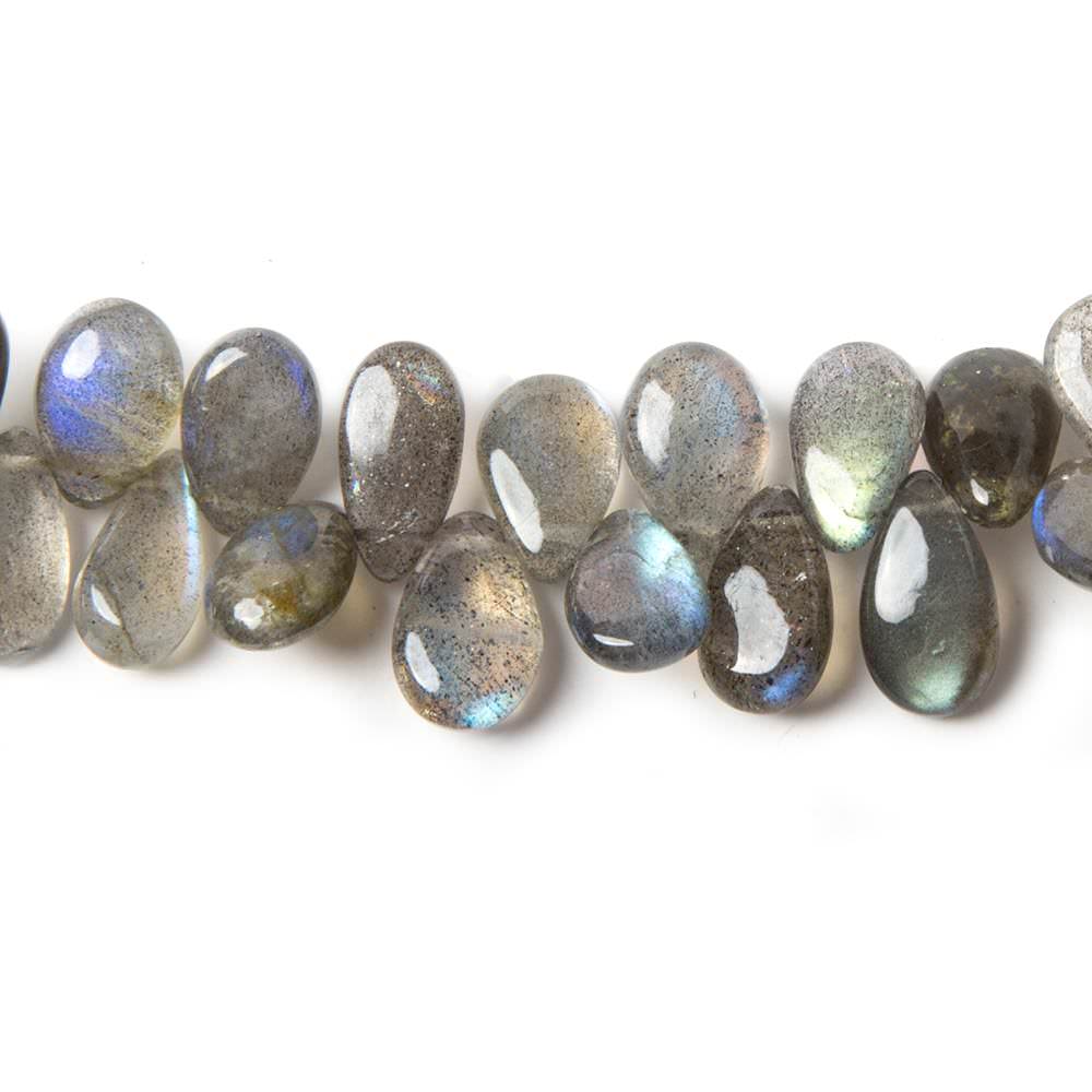 8x6-12x6mm Labradorite Beads Plain Pear 8 inch 51 pieces - Beadsofcambay.com