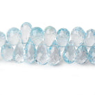 8x6-12x6mm Sky Blue Topaz Faceted Tear Drops 8 inch 69 beads AAA - Beadsofcambay.com