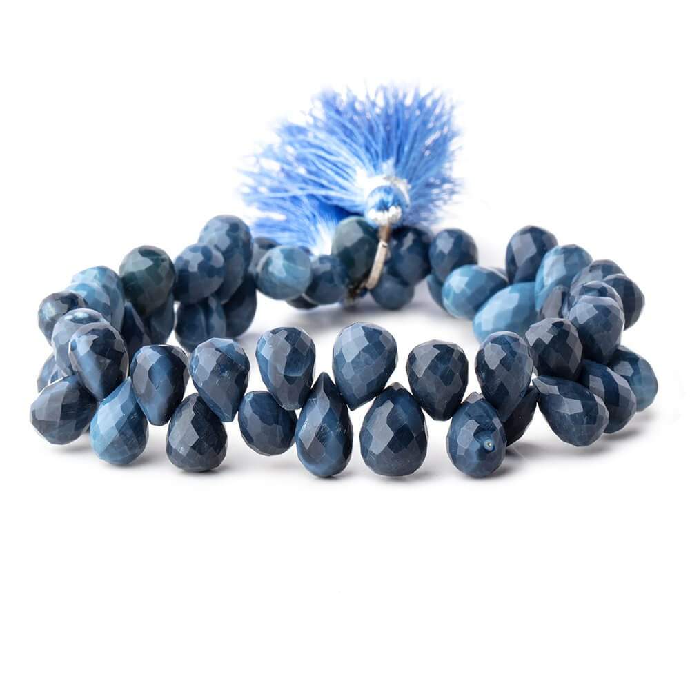 8x6-12x7mm Owyhee Denim Blue Opal Tear Drop Beads 8 inch 54 pieces - Beadsofcambay.com