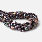 8x6-12x8mm Peacock Straight Drilled Keshi Freshwater Pearls 16 inch 26 Beads - Beadsofcambay.com