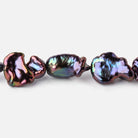 8x6-12x8mm Peacock Straight Drilled Keshi Freshwater Pearls 16 inch 26 Beads - Beadsofcambay.com