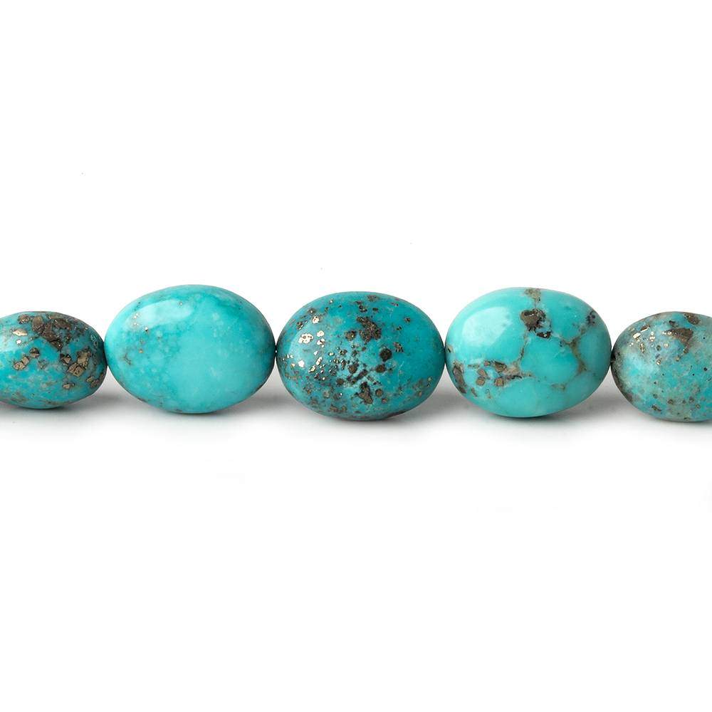 8x6-12x9mm Sleeping Beauty Turquoise with Pyrite plain nugget beads 18.5 inch 47 pcs - Beadsofcambay.com