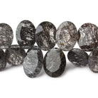 8x6-13x10mm Black Tourmalinated Quartz Bezel Faceted Oval Beads 6.5 inch 37 pcs - Beadsofcambay.com