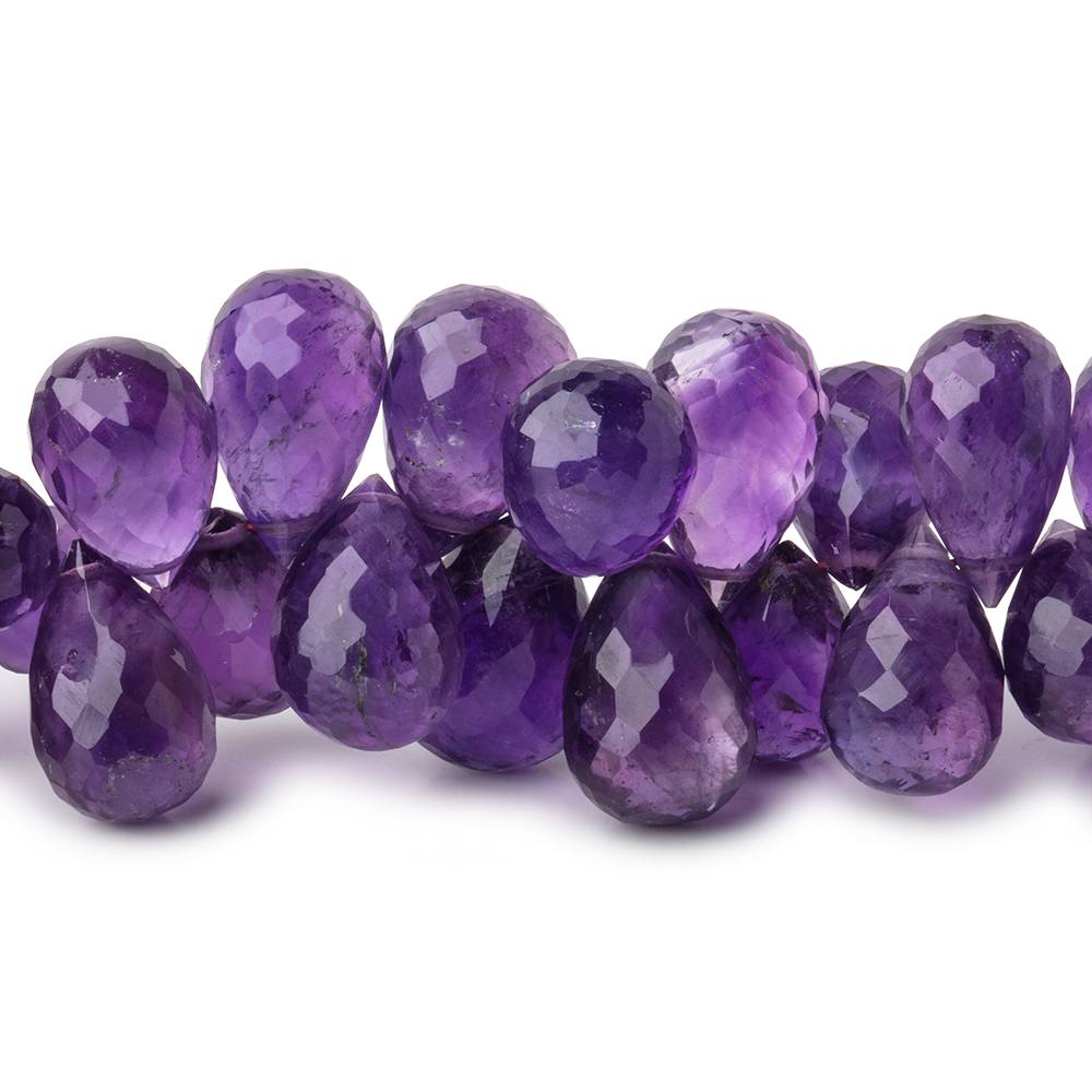 8x6-13x9mm Amethyst Faceted Tear Drop Beads 8 inch 72 pieces - Beadsofcambay.com