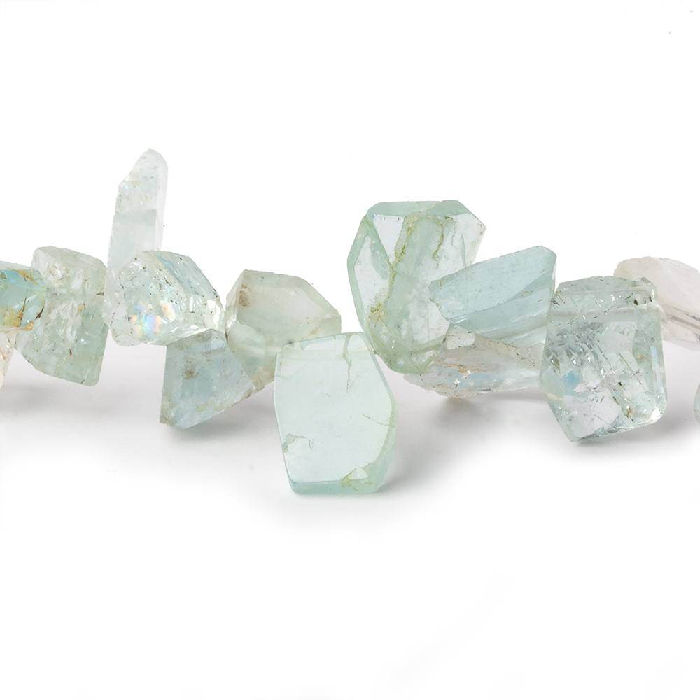 8x6-13x9mm Aquamarine Top Drilled Natural Crystal Chips 16 inch 78 beads - Beadsofcambay.com