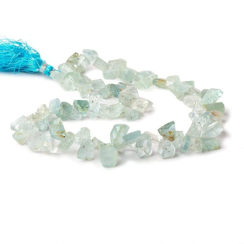 8x6-13x9mm Aquamarine Top Drilled Natural Crystal Chips 16 inch 78 beads - Beadsofcambay.com