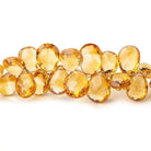 8x6-13x9mm Citrine Faceted Pear Beads 7.5 inch 51 pieces - Beadsofcambay.com