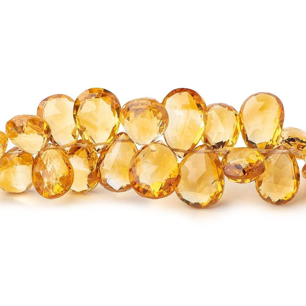 8x6-13x9mm Citrine Faceted Pear Beads 7.5 inch 51 pieces - Beadsofcambay.com