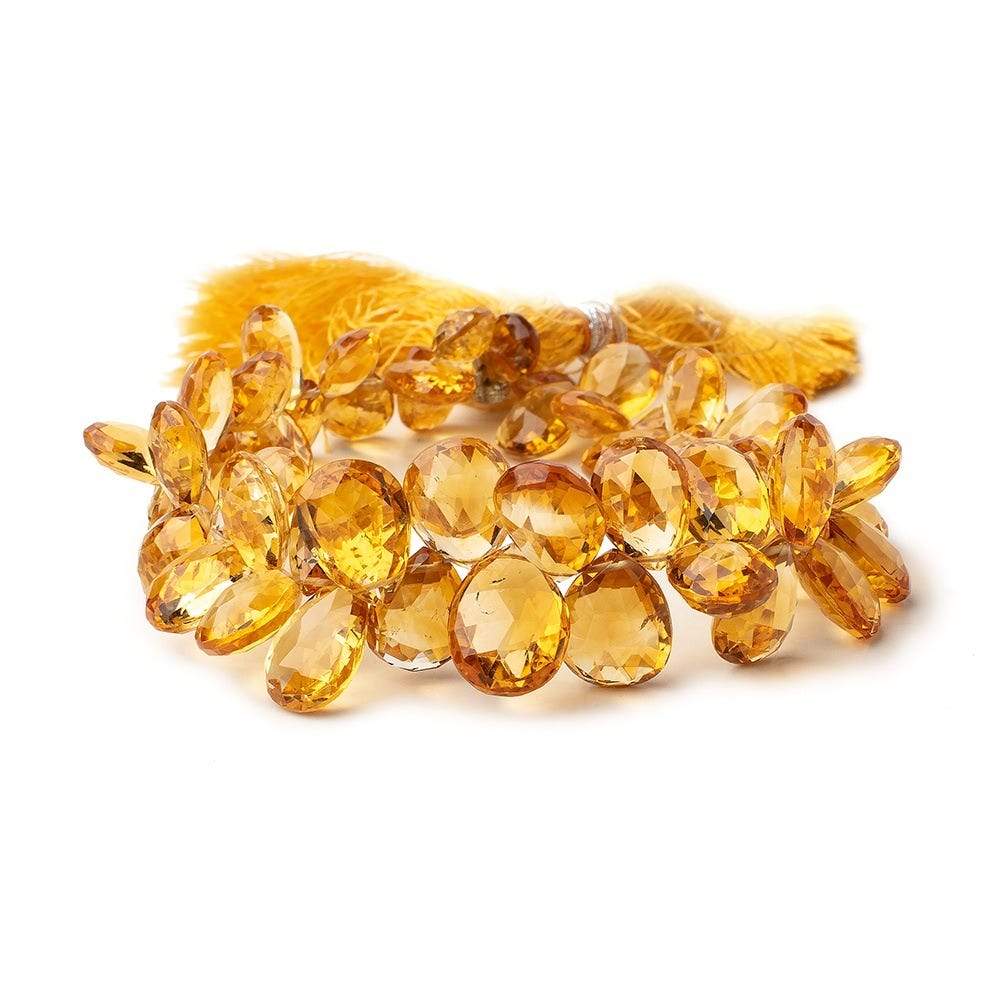 8x6-13x9mm Citrine Faceted Pear Beads 7.5 inch 51 pieces - Beadsofcambay.com