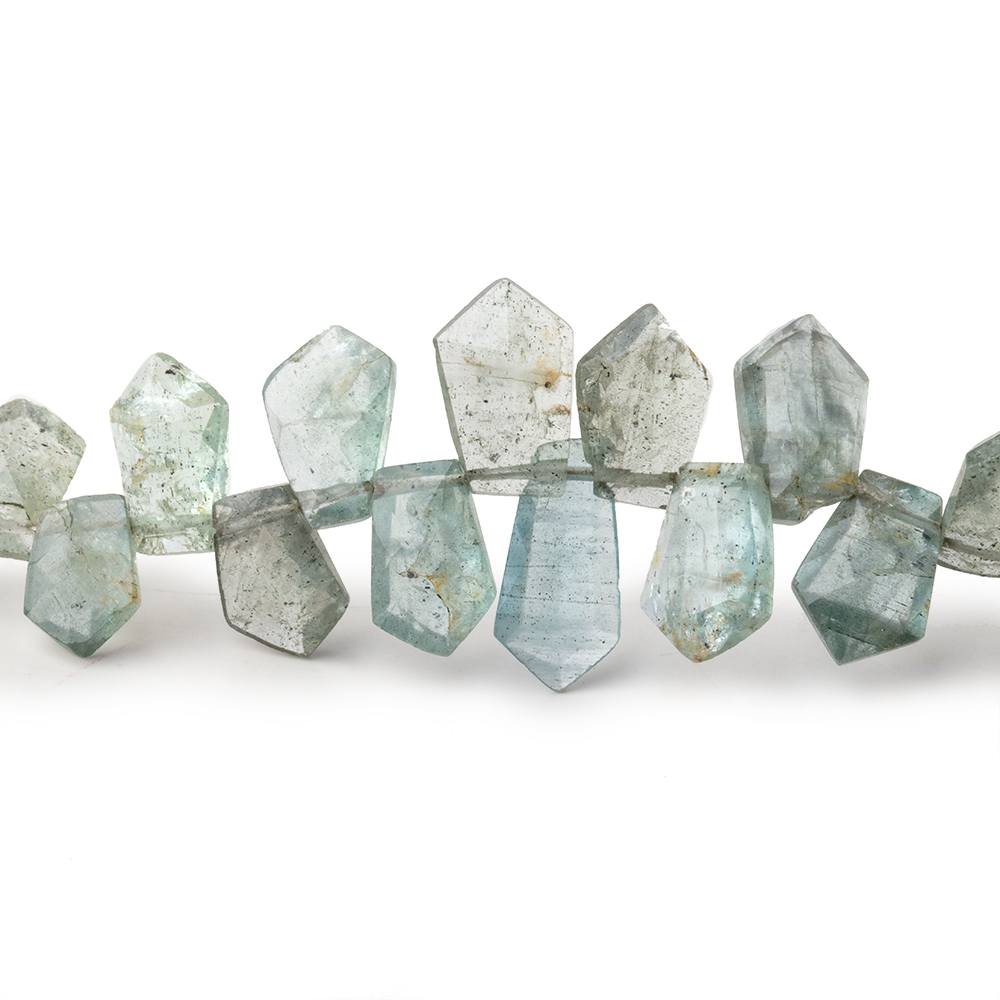 8x6-14x7mm Moss Aquamarine Faceted Fancy Shape Beads 8 inch 42 pcs - Beadsofcambay.com