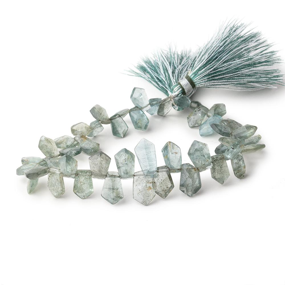 8x6-14x7mm Moss Aquamarine Faceted Fancy Shape Beads 8 inch 42 pcs - Beadsofcambay.com
