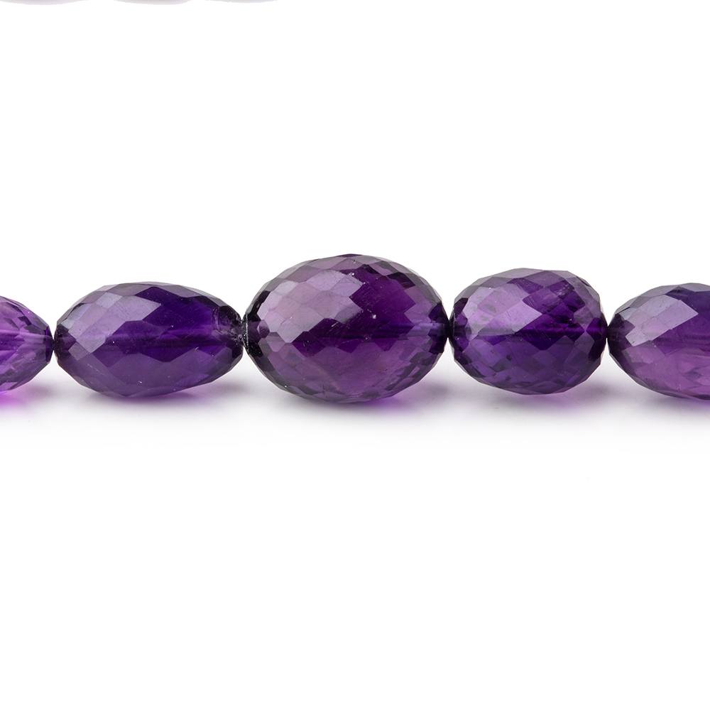 8x6-15x11mm Amethyst Faceted Olive Beads 16 inch 38 pieces - Beadsofcambay.com