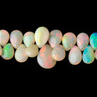 8x6-16x12mm Ethiopian Opal Plain Pear Beads 7.5 inch 55 pcs A Grade - Beadsofcambay.com