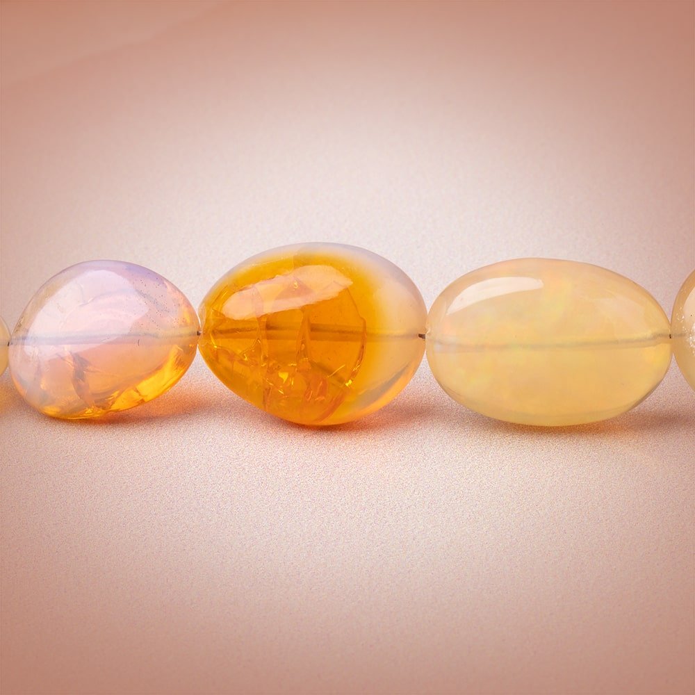 8x6-16x13mm Golden Ethiopian Opal Plain Nugget Beads 18 inch 43 pieces AA - Beadsofcambay.com