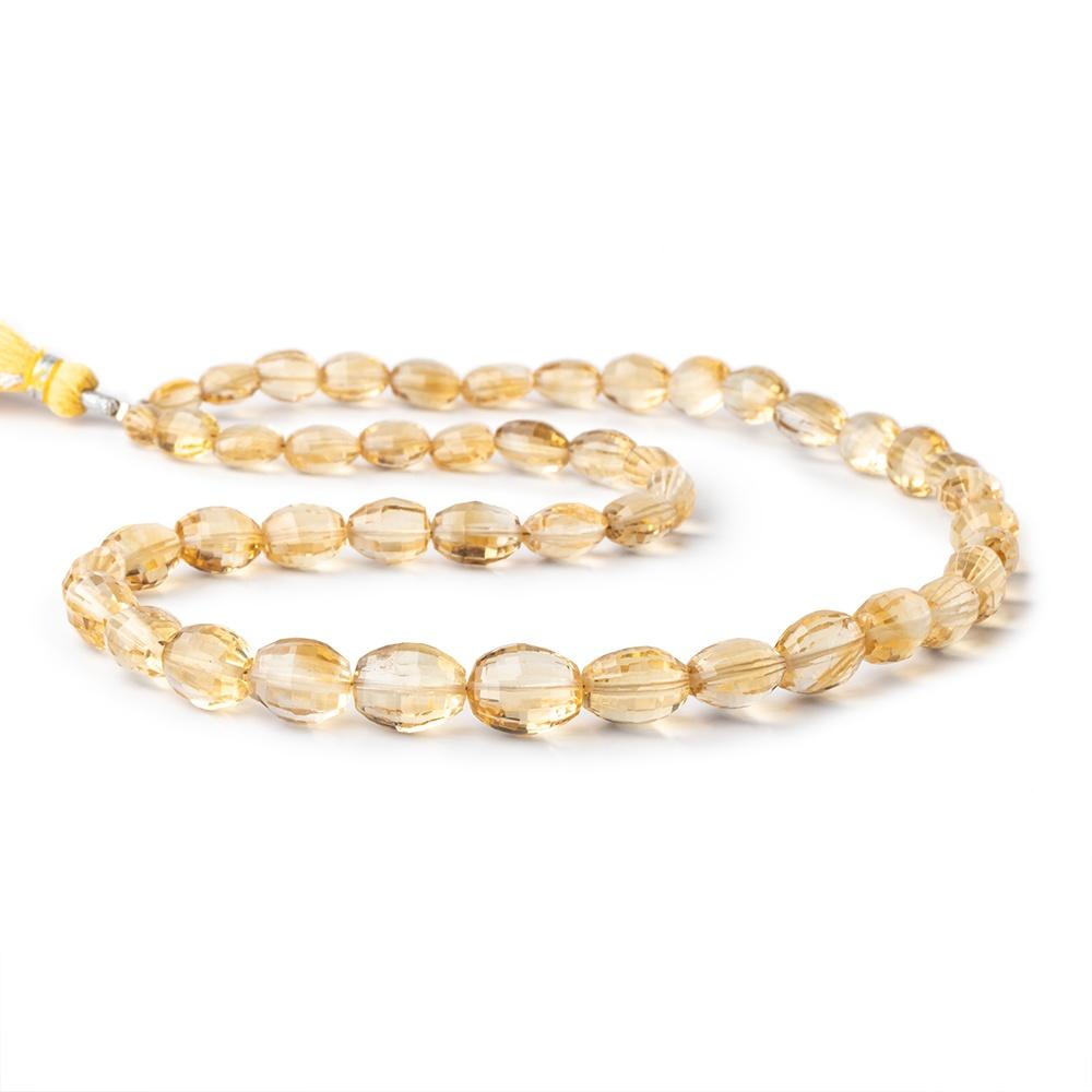8x6-16x9mm Citrine Checkerboard Faceted Oval Beads 18 inch 46 beads - Beadsofcambay.com
