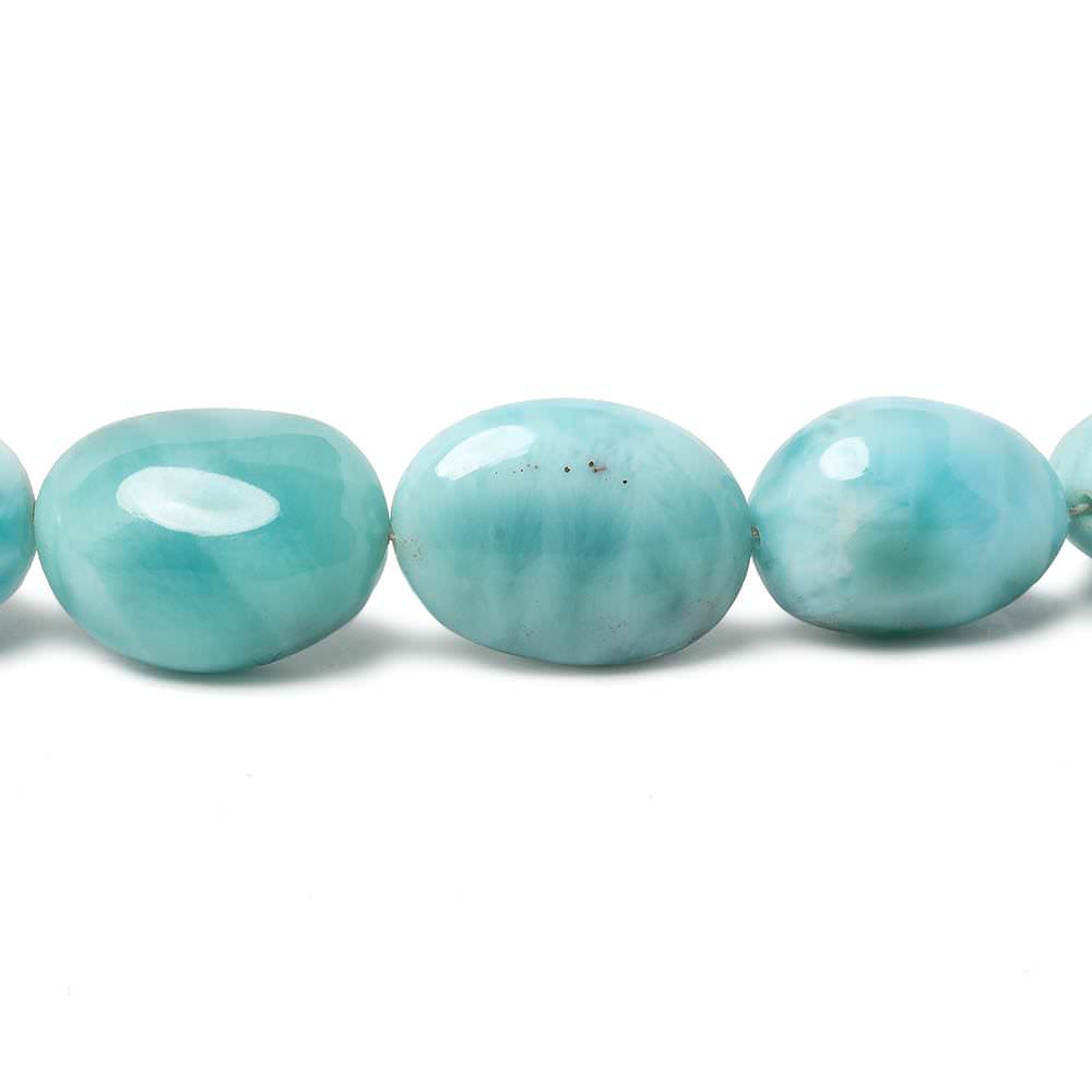 8x6-17x12mm Larimar plain nugget beads 19 inch 41 pieces AAA Grade - Beadsofcambay.com