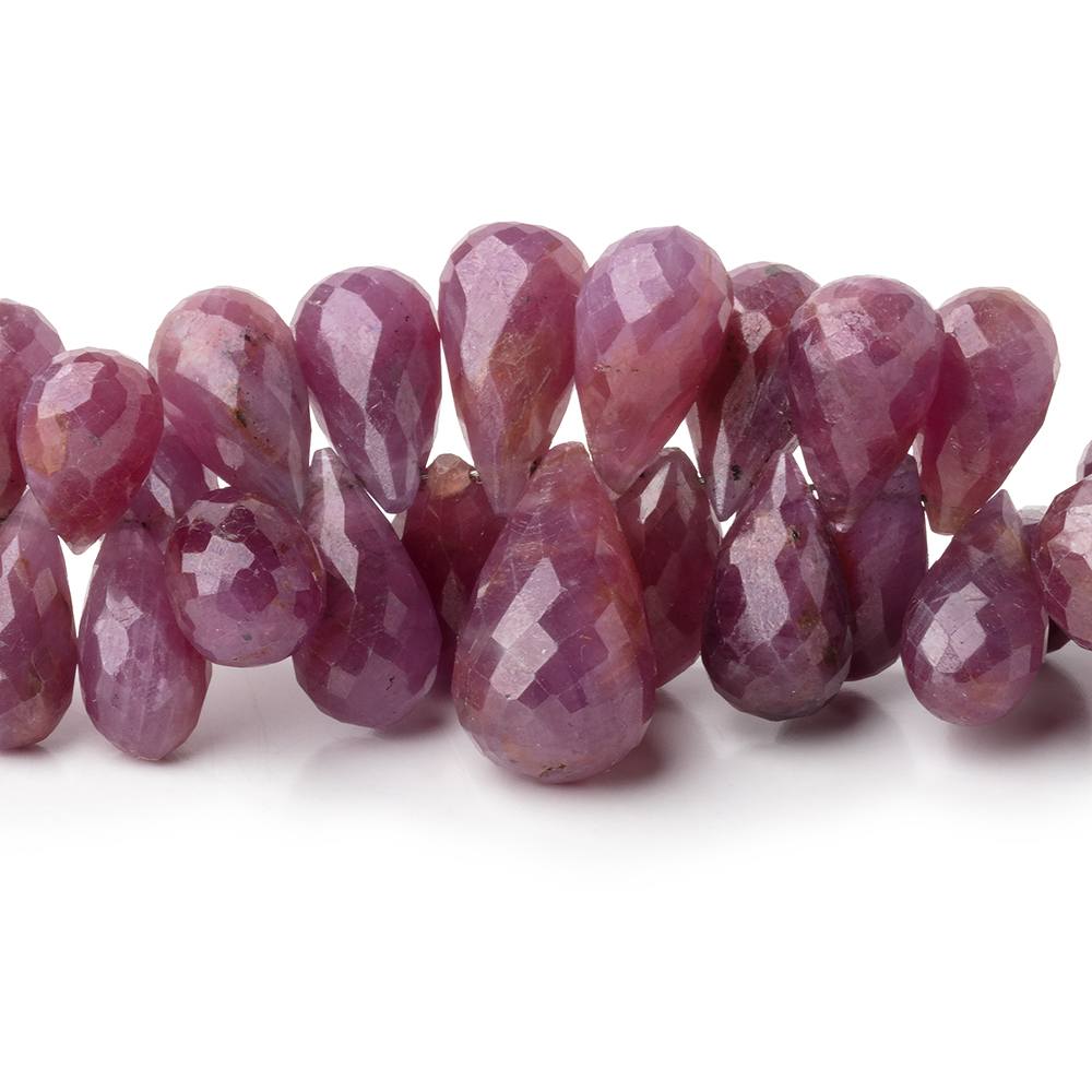 8x6-17x9mm Ruby Faceted Tear Drop Beads 8 inch 76 pieces - Beadsofcambay.com