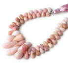8x6-23x8mm Pink Peruvian Opal Plain Tear Drop Beads 8 inch 54 pcs - Beadsofcambay.com