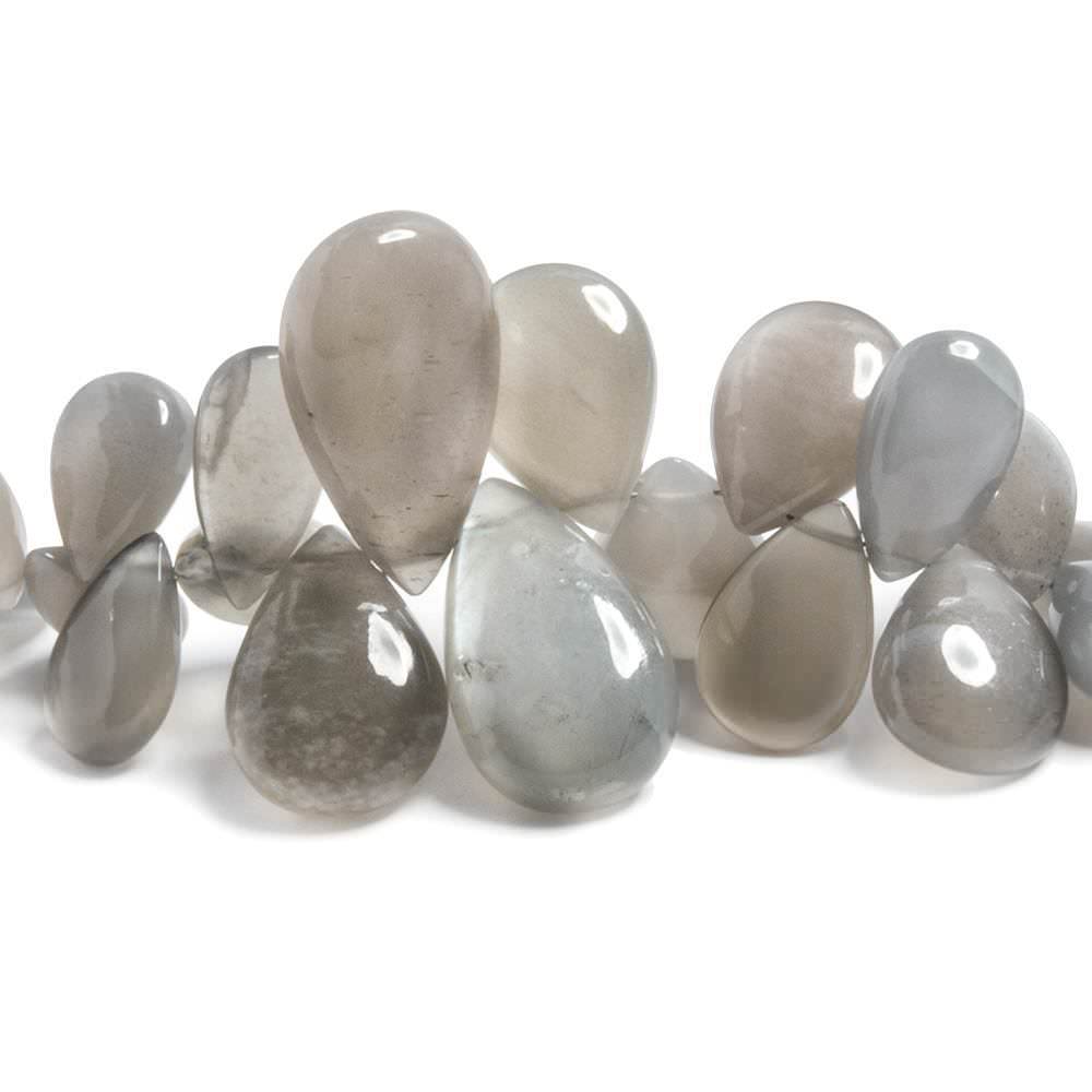 8x6-24x14mm Platinum Moonstone plain pears 8.5 inches 52 beads - Beadsofcambay.com